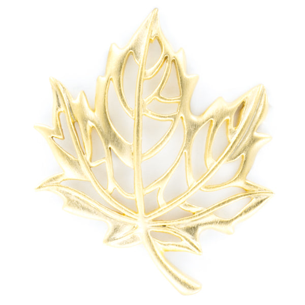 Large Pewter Maple Leaf Brooch - Open-work - Chelsea Pewter