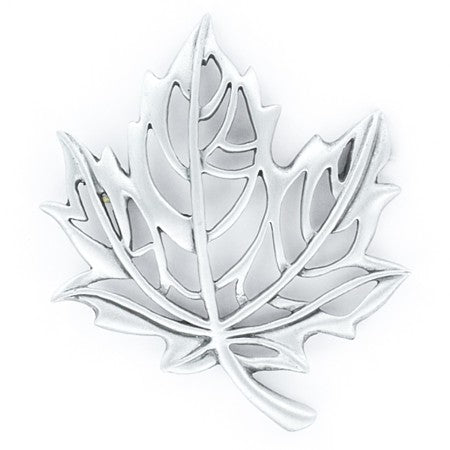 Large Pewter Maple Leaf Brooch - Open-work - Chelsea Pewter