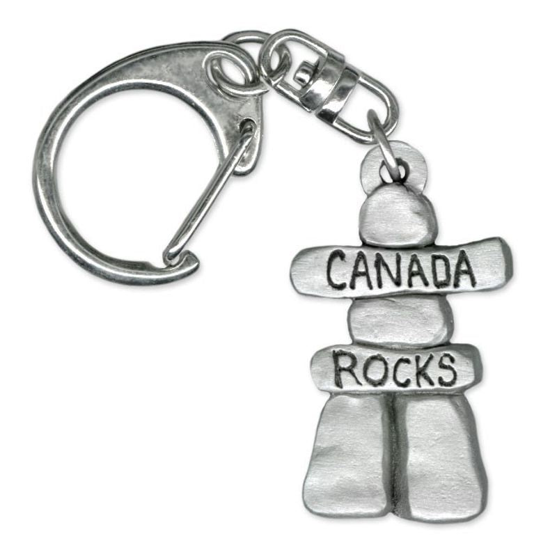 Chelsea Pewter Key Ring - Inukshuk 'CANADA ROCKS'