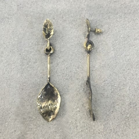 Bronze Leaf Dangle Earrings by Seraglio Accessories