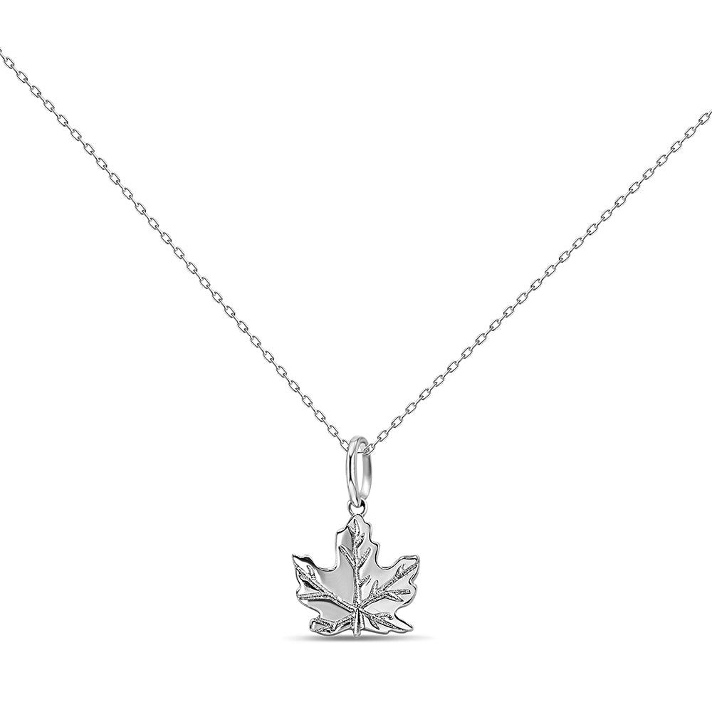 Detailed Maple Leaf Pendant Pendant - Sterling silver (with or without plating) - Small