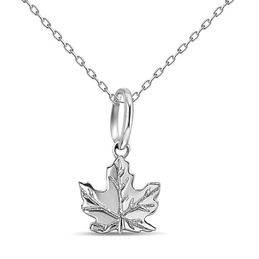 Detailed Maple Leaf Pendant Pendant - Sterling silver (with or without plating) - Large