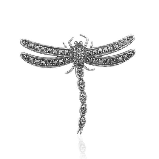 Marcasite Dragonfly Pin in Sterling Silver - C1817MC