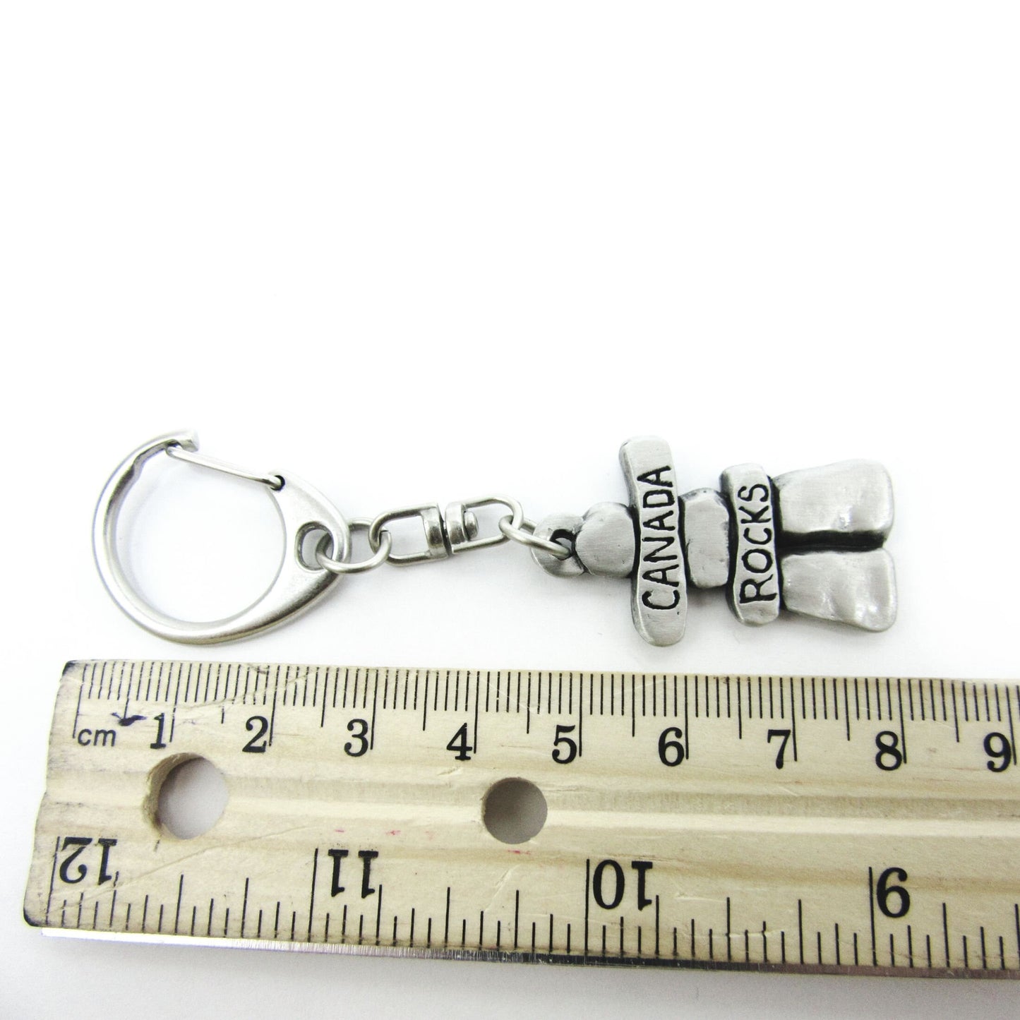 Chelsea Pewter Key Ring - Inukshuk 'CANADA ROCKS'